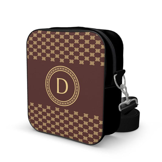 Denel Royal Brown & Buff Signature Pattern Leather Messenger Bag