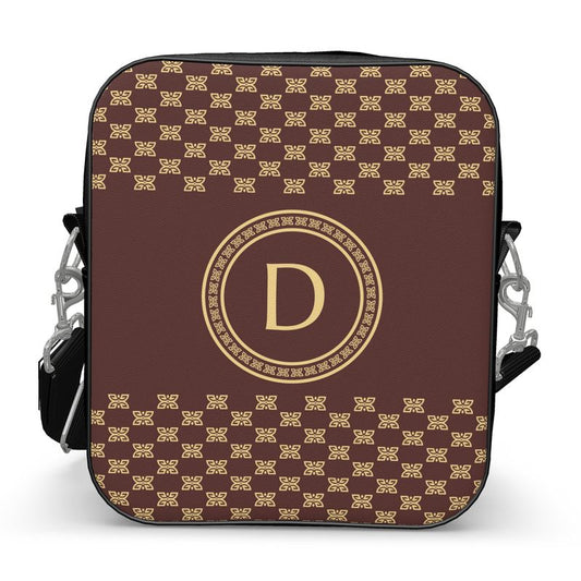 Denel Royal Brown & Buff Signature Pattern Leather Messenger Bag